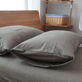 img 4 attached to 🛏️ Set of 2 Grey Queen Size Pillowcases - 20”x30”, Light Weight, Comfortable, Highly Durable - 100% Cotton