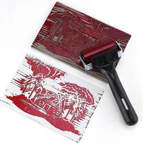 img 2 attached to 🖌️ SANSHENG 2 PCS Rubber Roller Brayer Set - 2.2 Inch and 4 Inch Brayer Roller - Ideal for Printmaking