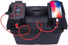 img 4 attached to 🔋 Homeon Wheels Trolling Motor Battery Box with Voltmeter - Marine RV Power Center for Boat, 4WD, Camping