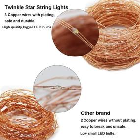img 2 attached to 🌟 Twinkle Star 200 LED 66ft Fairy Copper String Lights - USB and Adapter Powered, Dimmable Starry Copper Wire Light for Home Lighting Decor - Indoor Outdoor Bedroom Wall Patio - White