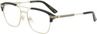 👓 gucci 002 rectangle eyeglasses: sleek plastic frames for timeless elegance logo