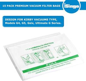 img 3 attached to 🧹 iSingo HEPA Filter Plus Bags for Kirby Vacuums G4, G5, Gsix, Ultimate G, Diamond Edition, Sentria, Avalir - 15 Bags + 5 Belts