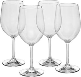 img 3 attached to 🍷 Durable Stemmed Wine Glasses, 12oz - Premium Tritan Material - Unbreakable, Repeat-use, Dishwasher Safe Glassware (Pack of 4) - Versatile Indoor Outdoor Drinkware - Perfect for Holidays and Weddings