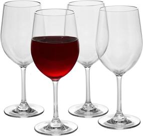 img 1 attached to 🍷 Durable Stemmed Wine Glasses, 12oz - Premium Tritan Material - Unbreakable, Repeat-use, Dishwasher Safe Glassware (Pack of 4) - Versatile Indoor Outdoor Drinkware - Perfect for Holidays and Weddings