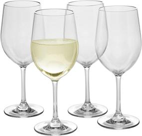 img 2 attached to 🍷 Durable Stemmed Wine Glasses, 12oz - Premium Tritan Material - Unbreakable, Repeat-use, Dishwasher Safe Glassware (Pack of 4) - Versatile Indoor Outdoor Drinkware - Perfect for Holidays and Weddings