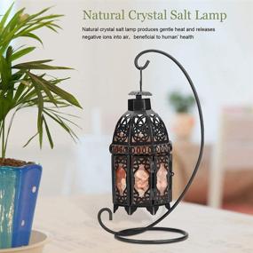 img 3 attached to 🔌 Dimmable Natural Himalayan Salt Rock Lamp with Vintage Iron Frame - DIY Crystal Night Light for Air Purification, Lighting, Decor, Gifts - US Plug, 12.2 x 3.74 inch