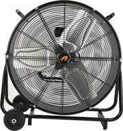 🌀 aain(r) aa011 24-inch high velocity industrial drum fan, 7500 cfm air circulator for warehouse, garage, workshop, and barn use, dual-speed, black логотип