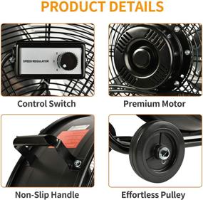 img 1 attached to 🌀 Aain(R) AA011 24-Inch High Velocity Industrial Drum Fan, 7500 CFM Air Circulator for Warehouse, Garage, Workshop, and Barn Use, Dual-Speed, Black