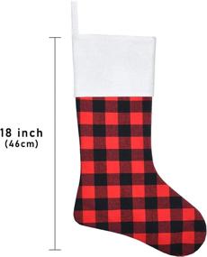 img 3 attached to 🧦 Set of 6 Senneny 18-Inch Red Black Buffalo Plaid Christmas Stockings - Festive Fireplace Hanging Stockings for Family Xmas Holiday Season Party Decor