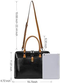 img 2 attached to CLUCI Oil Wax Leather Briefcase: Stylish & Spacious Women's Laptop Bag for Business and Work