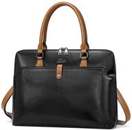 cluci oil wax leather briefcase: stylish & spacious women's laptop bag for business and work logo