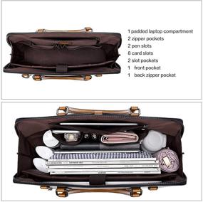 img 1 attached to CLUCI Oil Wax Leather Briefcase: Stylish & Spacious Women's Laptop Bag for Business and Work