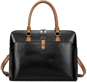 img 3 attached to CLUCI Oil Wax Leather Briefcase: Stylish & Spacious Women's Laptop Bag for Business and Work