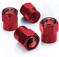 dsycar middle finger tire valve caps car air valve stem caps truck sedan suv motorcycle decoration accessories 4 pack (middle finger red) logo