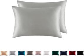 img 4 attached to 🌙 TOLDIM 100% Pure Mulberry Silk Pillowcase - Pack of 2 with Zipper, Soft and Luxury Pillow Covers - 21Momme Silk on Both Sides, Breathable and Suitable for Hair and Skin