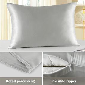 img 1 attached to 🌙 TOLDIM 100% Pure Mulberry Silk Pillowcase - Pack of 2 with Zipper, Soft and Luxury Pillow Covers - 21Momme Silk on Both Sides, Breathable and Suitable for Hair and Skin