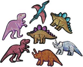 img 4 attached to Dinosaurs Stickers Embroidered Applique Accessory