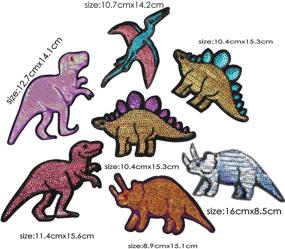 img 3 attached to Dinosaurs Stickers Embroidered Applique Accessory