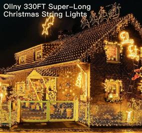 img 1 attached to 🎄 Ollny Christmas Lights 330ft 800 LED Super Long Outdoor String Lights with Remote, IP67 Waterproof, Warm White, 8 Twinkle Lighting Modes, Timer, Plug-in for Outdoor Indoor Thanksgiving Decorations