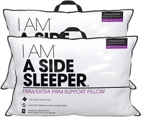 img 4 attached to 🛏️ I AM A Side Sleeper Pillow Set, King Size, White - 2 Piece Pack