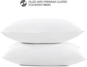 img 1 attached to 🛏️ I AM A Side Sleeper Pillow Set, King Size, White - 2 Piece Pack