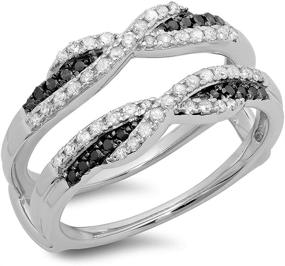 img 4 attached to Dazzlingrock Collection Diamond Wedding Double Women's Jewelry for Wedding & Engagement