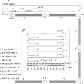 img 1 attached to 💡 LAMPAOUS LED Shop Light Strip: Linkable and Dimmable 6-Pack Kit for Under Cabinet and Living Room Lighting, Natural White 4500K
