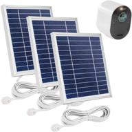 🔋 uogw 3 пакета солнечной панели зарядного устройства для arlo ultra/ultra 2/arlo pro 3/pro 4, с 11.5фт погодонепроницаемым магнитным кабелем питания, регулируемым креплением, серебристого цвета (не подходит для arlo essential spotlight) логотип