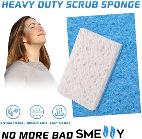 img 3 attached to 🌿 Plant-based Compostable Non-Scratch Sponge Dishes - Pack of 12, Kitchen Cleaning Essential with Dishwashing Dish Scrubber