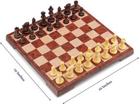 img 1 attached to 🧲 Magnetic Checkers Folding Board Game by RNK Gaming