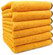 🧽 solid multipurpose plush microfiber cleaning cloth towel - ideal for household, car washing, drying, and auto detailing - 16" x 24" (pack of 6) logo