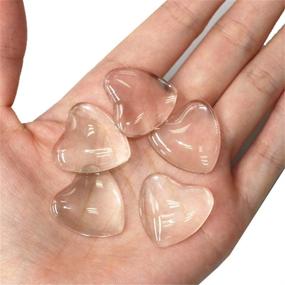 img 2 attached to 💎 ZHU YU CHUN 50 Pcs Heart Transparent Glass Cabochons, Clear Glass Dome Cabochon for Photo Pendant Craft Jewelry Making (25mm/1 inch) with Enhanced SEO