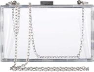 👜 clear purse bag: stylish stadium approved transparent acrylic box clutch with chain strap - for women logo