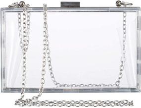 img 4 attached to 👜 Прозрачная сумка: Стильный прозрачный акриловый клатч в виде коробочки с цепочкой - Допущенный на стадионе - Для женщин.