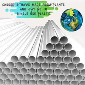 img 2 attached to 🌽 200 White PLA Stix Compostable Drinking Straws - 6.5 Inch Fun Reusable Straws BPA Free, Non-Plastic Straws Disposable, Corn Starch Material