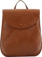 versatile vegan leather fashion backpack: your 3-in-1 travel companion - brown logo