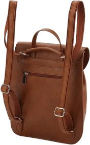 img 3 attached to Versatile Vegan Leather Fashion Backpack: Your 3-in-1 Travel Companion - Brown