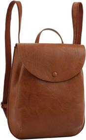 img 2 attached to Versatile Vegan Leather Fashion Backpack: Your 3-in-1 Travel Companion - Brown