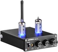 🔊 aiyima a5 tube amplifier 2.0 channel bluetooth power amp stereo receiver hifi stereo 6j4 vacuum tube headphone amplifier with treble bass control for home passive speakers system + dc power adapter logo