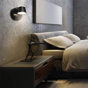 img 1 attached to 🛋️ Nordic Design LED Wall Sconce with USB Charging Port, On/Off Switch, Up/Down Rotatable, 4000K Bedroom Lamp