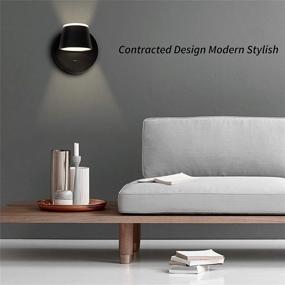 img 2 attached to 🛋️ Nordic Design LED Wall Sconce with USB Charging Port, On/Off Switch, Up/Down Rotatable, 4000K Bedroom Lamp