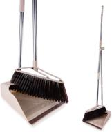 🧹 long handle broom and dustpan set for home kitchen cleaning - outdoor and indoor brush cleaning holder logo