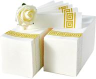 🧻 100 packs of gold linen-like paper hand towels for bathroom, kitchen, wedding, party, and dinner napkins logo