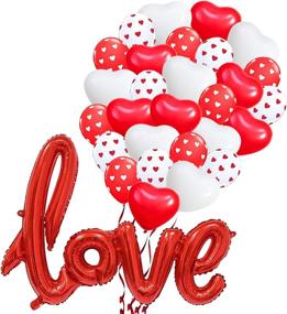 img 4 attached to ❤️ 32-Pack Red Love Balloon and Heart-Shaped Balloon Decorations - Ideal for Romantic Decor, Valentines Day, Anniversary, Special Night - Giant Love Balloons for Valentines Day Decoration