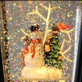 img 3 attached to 🎄 Wondise Lighted Snow Globe Lantern: Christmas Street Lamp Shape with 6H Timer, Battery Operated Snowman & Christmas Tree Scene. Glittering Hanging Water Lantern for Festive Home Decoration & Gift