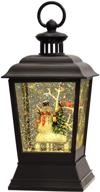 🎄 wondise lighted snow globe lantern: christmas street lamp shape with 6h timer, battery operated snowman & christmas tree scene. glittering hanging water lantern for festive home decoration & gift логотип