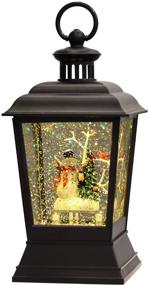 img 4 attached to 🎄 Wondise Lighted Snow Globe Lantern: Christmas Street Lamp Shape with 6H Timer, Battery Operated Snowman & Christmas Tree Scene. Glittering Hanging Water Lantern for Festive Home Decoration & Gift