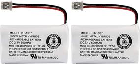img 2 attached to 🔋 Uniden BBTY0651101 BT1007 Nickel-Cadmium Rechargeable Cordless Phone Battery Pack of 2 - DC 2.4V 500mAh