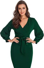 img 2 attached to Verdusa Womens Surplice Bishop Bodycon: A Perfect Suiting & Blazers Choice for Women