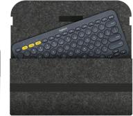 logitech k380 keyboard sleeve - felt travel bag case, wireless keyboard sleeve for logitech k380 bluetooth multi-device keyboard (felt- deep grey) logo